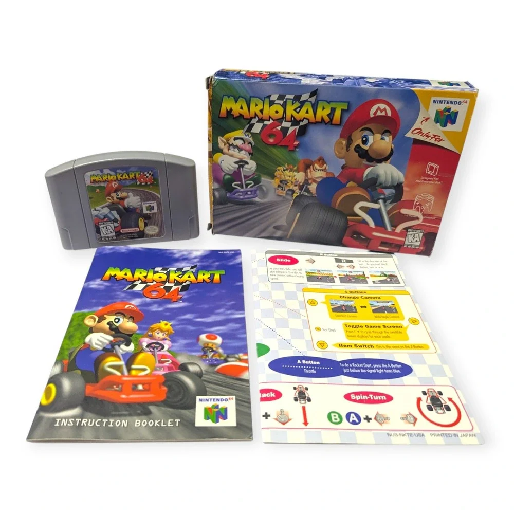 Mario Kart 64 Nintendo 64 N64 Game with Box and Manual Authentic 1997 Racing CIB